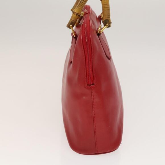 GUCCI Bamboo Hand Bag Leather Red Gold 000 2214 000 2214 - Picture 5 of 16
